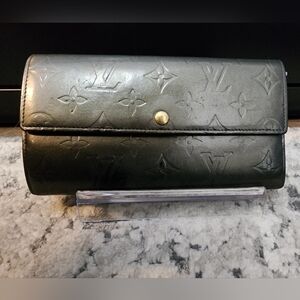Louis Vuitton Gray Wallet with Embossed Monogram